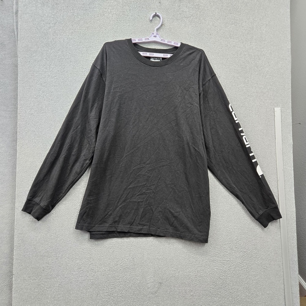 Carhartt Men Shirt 2XL Black Logo K231 Pocket Shirt Loose Long Sleeve Fit